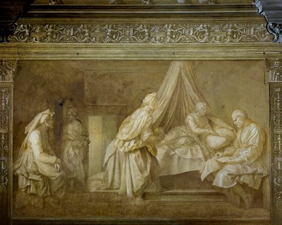 Andrea del Sarton (1486-1530) tarinat Pyhästä Johanneksesta, fresko, yksityiskohta, Scalzon luostari, Firenze tekijältä Andrea del Sarto