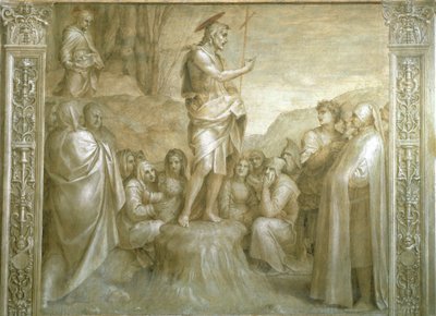 Andrea del Sarton (1486-1530) tarinat Pyhästä Johanneksesta, fresko, yksityiskohta, Scalzon luostari, Firenze tekijältä Andrea del Sarto
