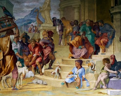 Andrea del Sarton ja Alessandro Allorin Caesarin voitto (1520) Medicean Villa Poggio a Caiano tekijältä Andrea del Sarto