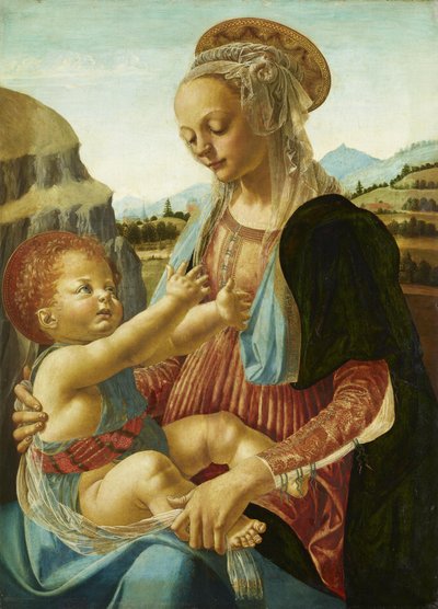 Maria ja lapsi tekijältä Andrea del Verrocchio