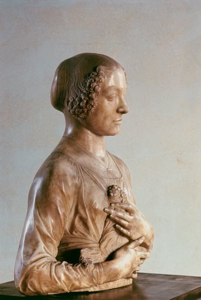 Nainen kimpun kanssa, n. 1475-80 (marmori) tekijältä Andrea del Verrocchio