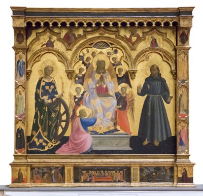 Cintolan Madonna pyhimyksen Katariinan ja Franciscuksen kanssa tekijältä Andrea di Giusto Manzini