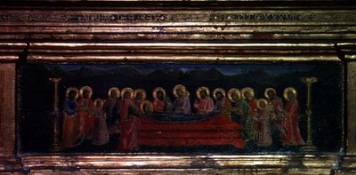 Madonna Girdle, yksityiskohta predellan kuvasta. tekijältä Andrea di Giusto Manzini