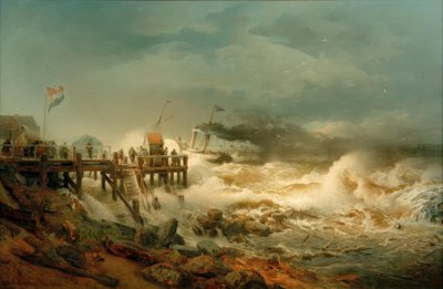 Abfahrt eines Dampfers tekijältä Andreas Achenbach