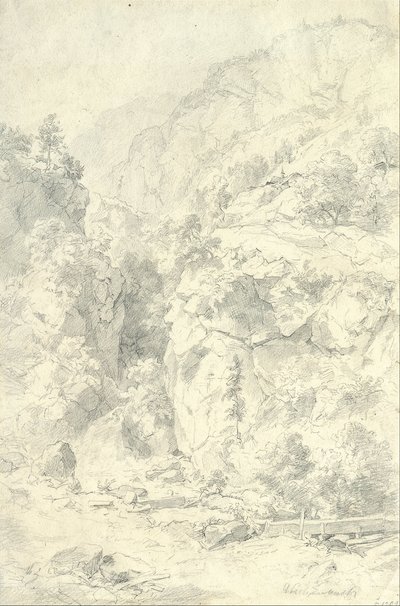 Vuoristoinen maisema tekijältä Andreas Achenbach