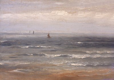 Pohjanmeri (öljy kankaalle, kortille asetettuna) tekijältä Andreas Achenbach