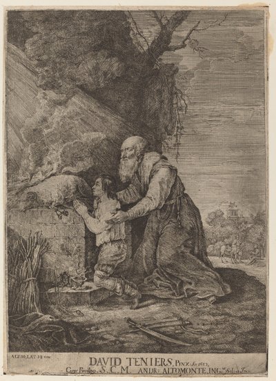 Iisakin uhri tekijältä Andreas Altomonte, after David Teniers the Younger