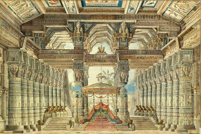 Lavastus G. Haendelin balettiin Caesar Egyptissä, 1834 tekijältä Andreas Leonhard Roller