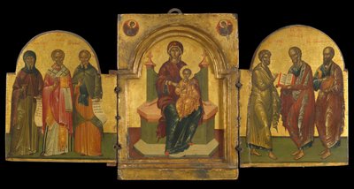 Triptyykki (munan tempera paneelissa) tekijältä Andreas Rico