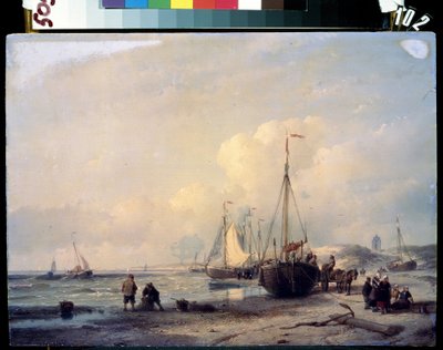 Merimaisema. Andreas Schelfhoutin (1787-1870) maalaus. Öljy kankaalle tekijältä Andreas Schelfhout