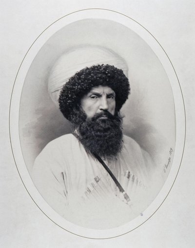 Imaami Shamilin muotokuva 1797-1871, 1859 tekijältä Andrei Deniere
