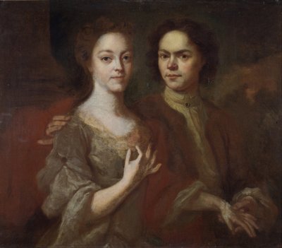 Omakuva vaimon kanssa, c. 1729 tekijältä Andrei Matveyevich Matveyev