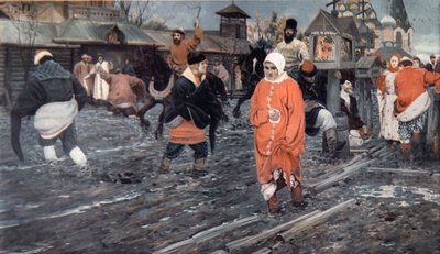 1700-luvun Moskovan katu lomalla, 1895 tekijältä Andrei Petrovich Ryabushkin