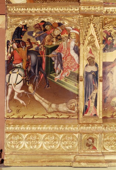 Pyhän Yrjön alttaritaulu, Valencia, n. 1420 (tempera ja kullattu mäntytaulussa) tekijältä Andres Marcal de Sas