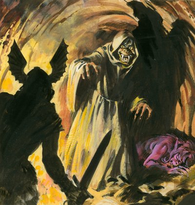 Kohtaus Beowulfista (guassi paperille) tekijältä Andrew Howat