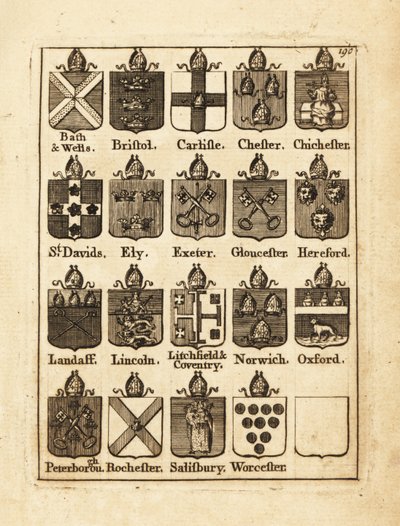 Bath & Wellsin, Bristolin, Carlislen, Chesterin, Chichesterin jne. piispojen vaakuna tekijältä Andrew Johnston