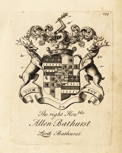 Oikeiston vaakuna, kunnianarvoisa Allen Bathurst, Lord Bathurst tekijältä Andrew Johnston