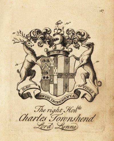 Oikeanpuoleisen Charles Townshendin vaakuna, Lord Lynne, 3. varakreivi Townshend tekijältä Andrew Johnston
