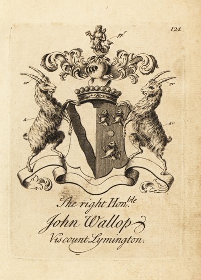 Oikeanpuoleisen John Wallopin, varakreivi Lymingtonin vaakuna tekijältä Andrew Johnston