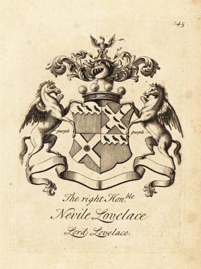 Oikean kunnianarvoisan Nevile Lovelacen vaakuna, Lord Lovelace, 6. Baron Lovelace tekijältä Andrew Johnston