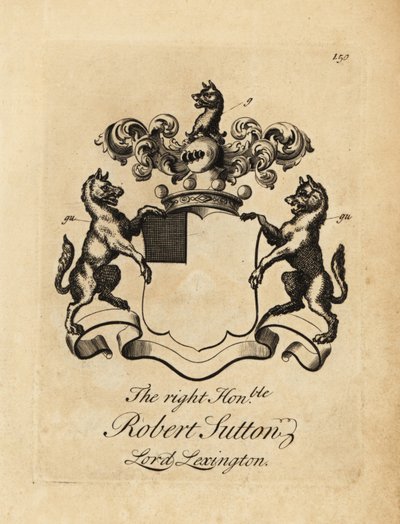 Oikeiston vaakuna, kunnianarvoisa Robert Sutton, Lord Lexington, 2. Baron Lexington (1662-1723) tekijältä Andrew Johnston