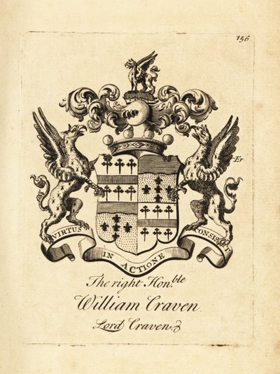 Oikeiston vaakuna, kunnianarvoisa William Craven, Lord Craven, 3. Baron Craven (1700-1739) tekijältä Andrew Johnston