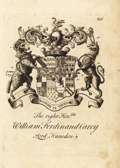 Oikeuskunnan vaakuna, kunnianarvoisa William Ferdinand Carey, 8. Baron Hundsen, Lord Hunsdon tekijältä Andrew Johnston