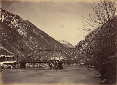 Lautanen 42. Mormon Turnpike Bridge, Mouth of Weber Canon,1869 (kuva). tekijältä Andrew Joseph Russell