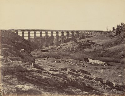 Lautanen 7. Dale Creekin silta, yleisnäkymä,1869 (valokuva) tekijältä Andrew Joseph Russell