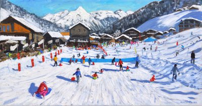 Lasten kelkkailu, Les Gets, Ranska, tekijältä Andrew Macara