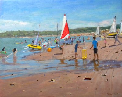 Kriketti ja punainen ja valkoinen purje, Abersoch, 2011 tekijältä Andrew Macara