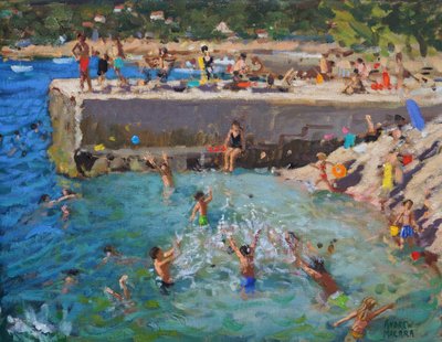 Hauskaa meressä,Rovinj,Kroatia,2016,( öljy kankaalle ) tekijältä Andrew Macara