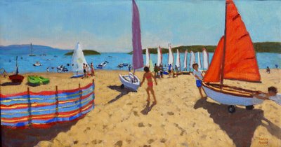 Veneen työntäminen ulos, Abersoch, 2016, tekijältä Andrew Macara