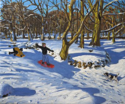 Punainen kelkka, Lomberdale Hall, Derbyshire, 2014, tekijältä Andrew Macara