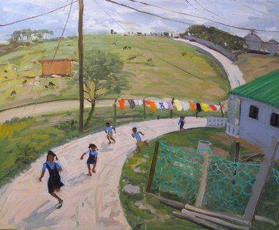 Koululapset, 2011 (öljy kankaalle) tekijältä Andrew Macara