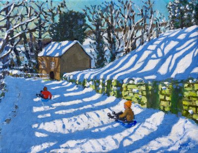 Kelkkailu,Upper Hulme,Purjo, 2020,(öljy kankaalle) tekijältä Andrew Macara