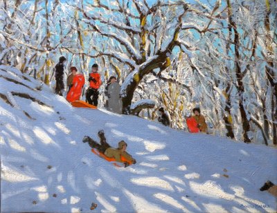 Kelkkailu, 2010 (öljy kankaalle) tekijältä Andrew Macara