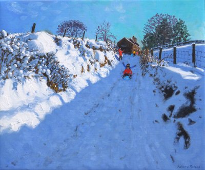 Kelkkailu, lähellä Oakerthorpe Rd, Wirksworth, 2021 (öljy kankaalle) tekijältä Andrew Macara