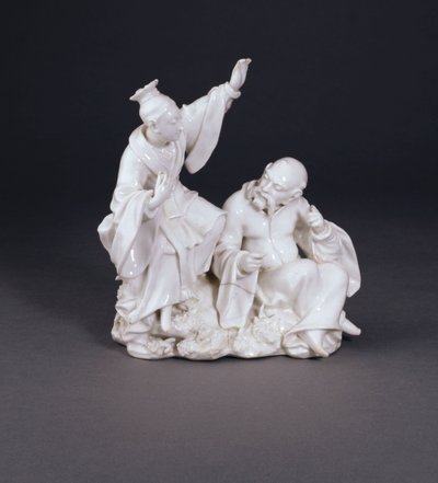 Derbyn kuivareunainen Chinoiserie-ryhmä, joka edustaa aistien kuulemista, n. 1750-52 (Kiina) tekijältä Andrew Planché