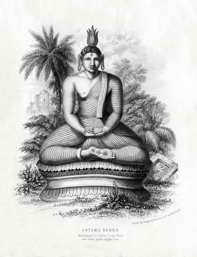 Corona Buddha, palvottu Ceylonissa, Siamissa, Kiinassa, 1800-luvulla tekijältä Andrew Thom