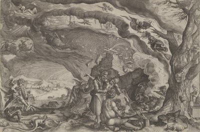 Noidat valmistautuvat sapattia varten, n. 1610. tekijältä Andries Stock