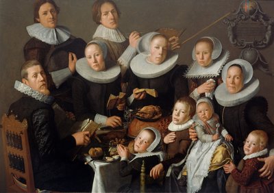 Muotokuva taidemaalari Andries van Bochovenista ja hänen perheestään, 1629 tekijältä Andries van Bochoven