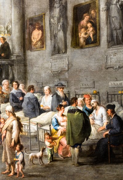 Sairaan avustaminen, noin 1640 (öljy kankaalle) tekijältä Andries van & Wael Cornelis de (1592 1667) Eertvelt