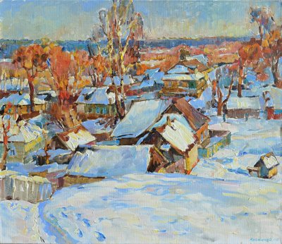 Aurinkoinen talvikylä tekijältä Andrii Kutsachenko