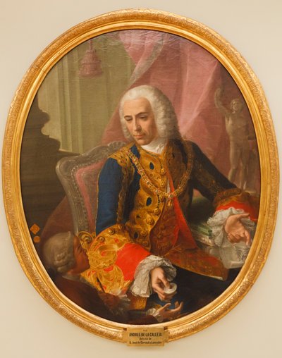 Muotokuva Don Jose de Carvajal y Lancasterista lapsen kanssa, Mariano Sanchez, 1754 tekijältä Andrés de la Calleja