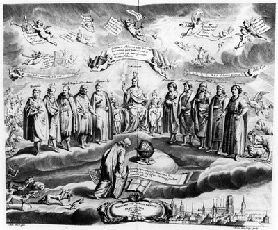 Firmmentum Sobiescianum tai Uranographia, kirjoittanut Johannes Hevelius (1611-87), kaivertanut Charles de la Haye, pub. vuonna 1687 tekijältä Andrzej Stech
