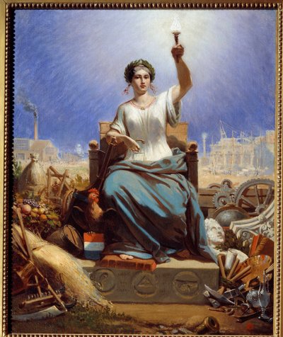 Ranska valaisee maailmaa. Allegoria. Janet Langen (1815-1872) maalaus tekijältä Ange Louis Janet