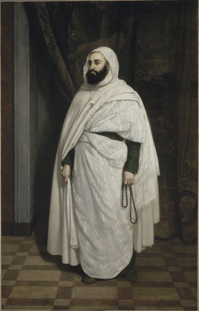 Muotokuva Abdelkader ibn Muhieddinen 1808-1883, 1853. tekijältä Ange Tissier
