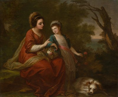 Rouva Hugh Morgan ja hänen tyttärensä, n. 1771. tekijältä Angelica Kauffman