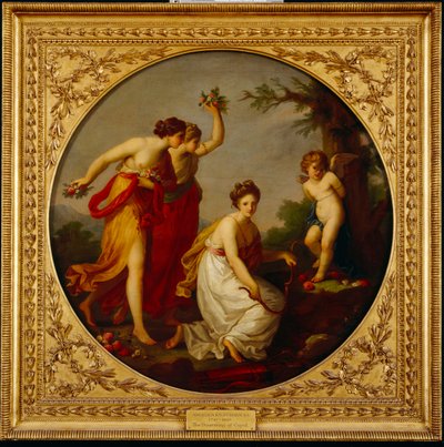Cupidon aseista riisuminen (öljy kankaalle) tekijältä Angelica Kauffman